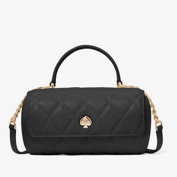 Kate Spade Heart 3D Barrel Quilted Crossbody - Black - Love Shack KK175